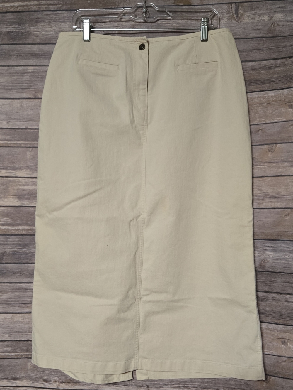 Christopher & Banks Cream Pencil Midi Skirt